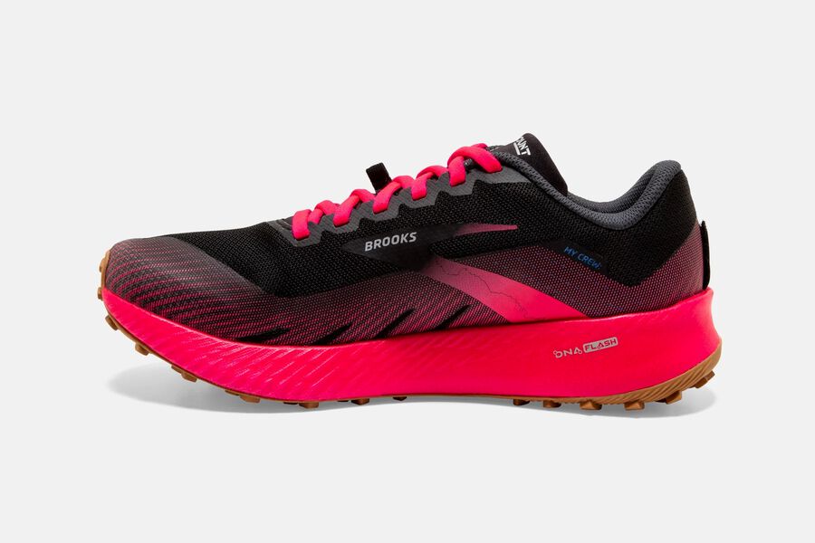 Brooks Catamount Trail Loopschoenen Dames - Zwart/Rood - 917284LJA